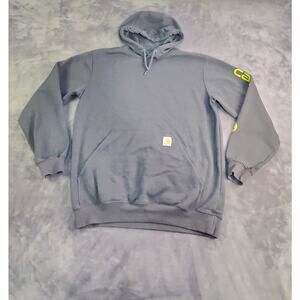 Carhartt Hoodie Mens Sz M Gray Loose Fit Pullover Spell Out Logo TS0288-M C15-7